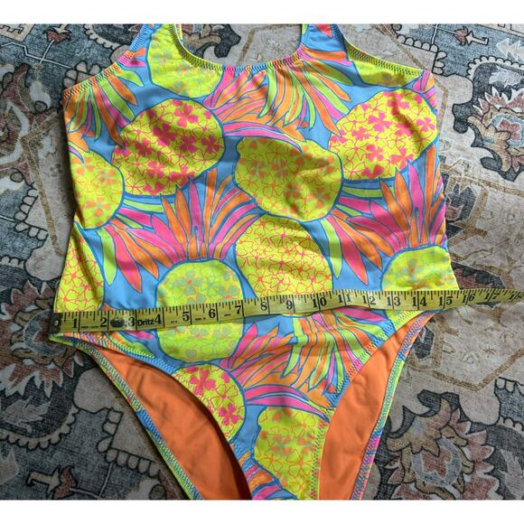 Chubbies One Piece swim suit summer bright color print Size Large - Picture 6 of 9